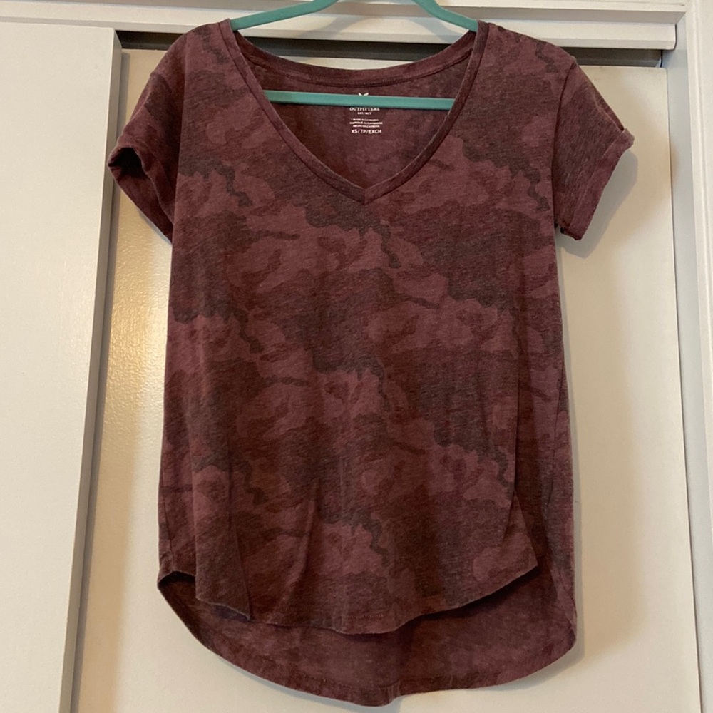 American Eagle Short Sleeve Purple Camo T-Shirt